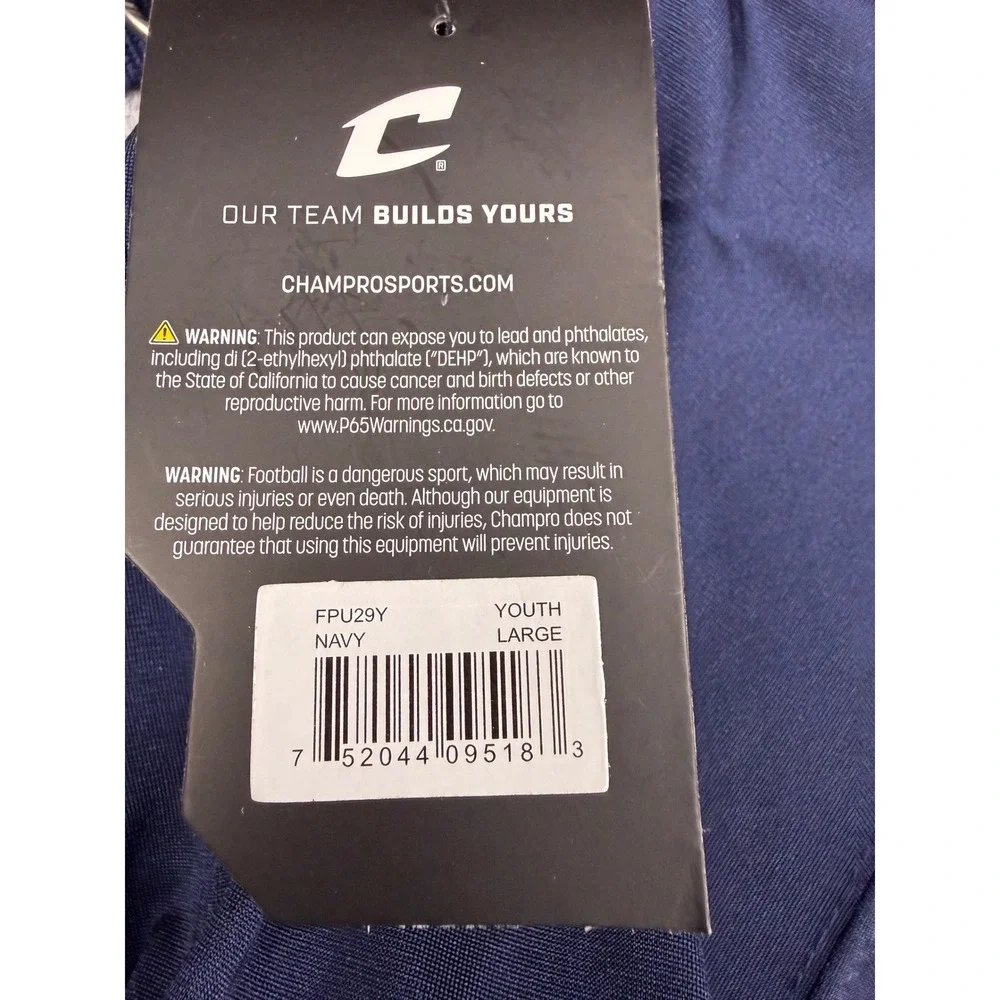 Champro Youth Large Navy Blue Integrated Football Pants FPU29Y New with Tags